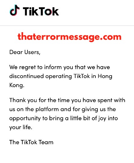 We Regret To Inform You That We Have Discontinued Operating Tiktok In Hong Kong