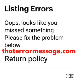 Listing Errors Ebay