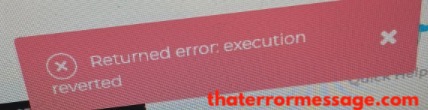 Returned Error Execution Reverted Crypterium