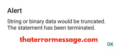 String Or Binary Data Would Be Truncated Go Tv Ng
