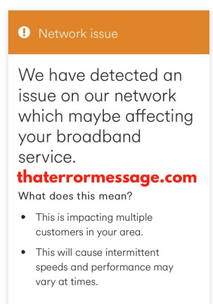 We Have Detected An Issue On Our Network Virgin Media