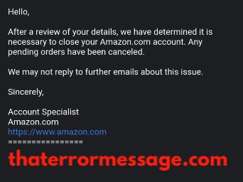 We Have Determined It Is Necessary To Close Your Amazon Account