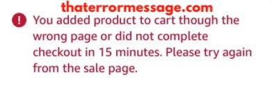 You Added Product To Cart Through The Wrong Page Amazon