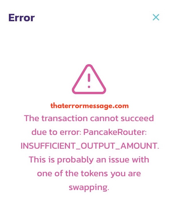 Insufficient Output Amount Pancakeswap
