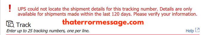 Ups Could Not Locate The Shipment Details For This Tracking Number