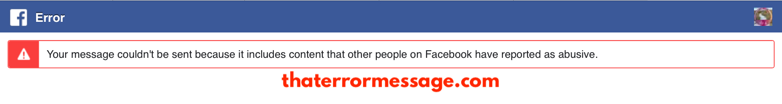 Your Message Couldnt Be Sent Because It Includes Content That Other People On Facebook Have Reported Abusive Facebook