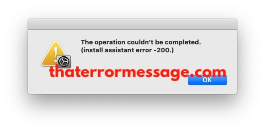 Install Assistant Error 200 Macos