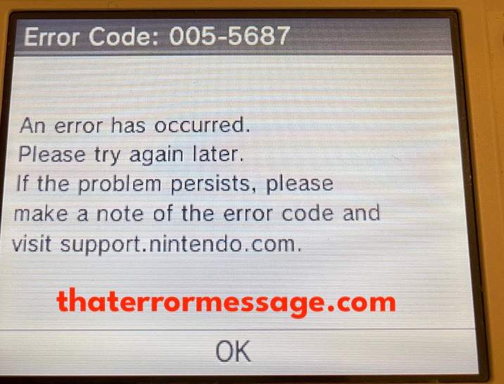 005 5687 Nintendo Error Code