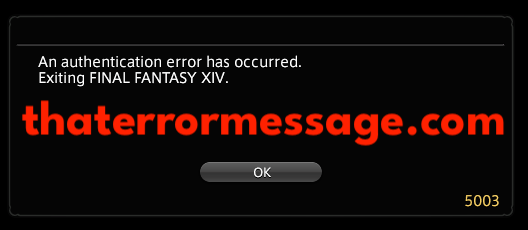 Authentication Error 5003 Final Fantasy