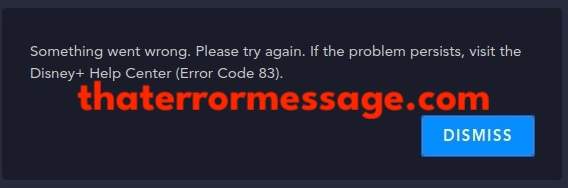 Error Code 83 Disney Plus