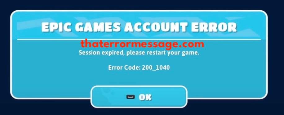 Fall Guys Epic Games Account Error