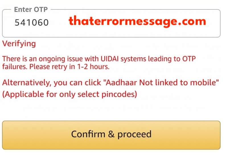 Ongoing Issue With Uidai Systems Otp Failures Amazon