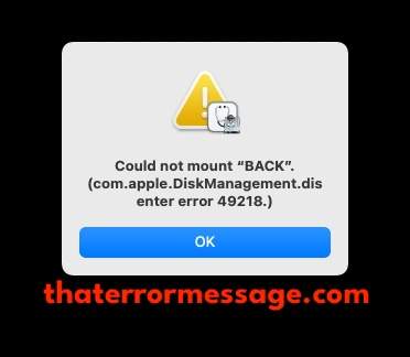 Could Not Mount Disk 49218 Macos