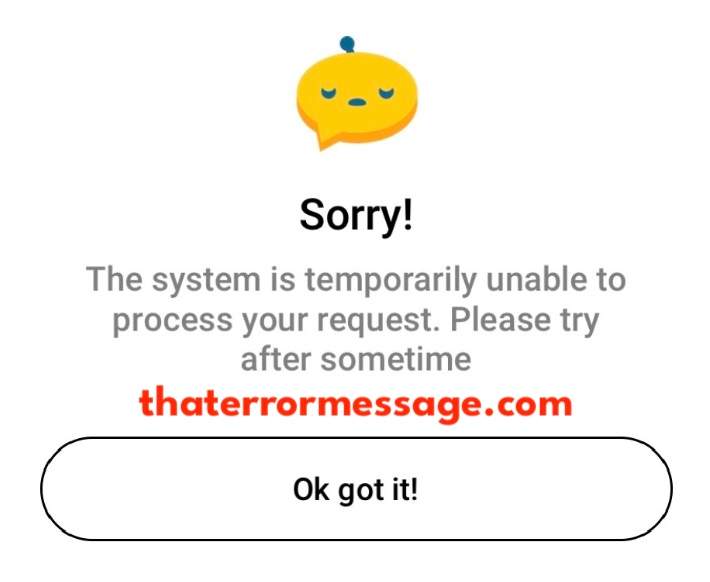 System Is Temporarily Unable To Process Your Request Mtn