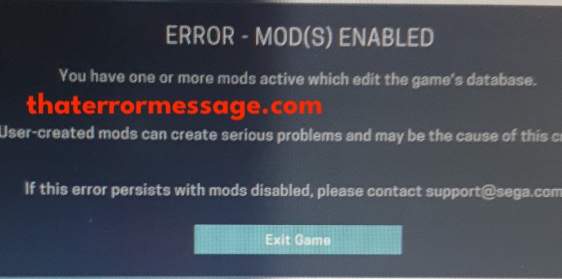 Error Mods Enabled Sega Motosport