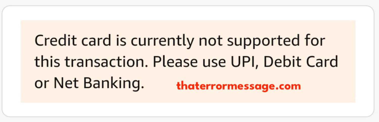 Credit Card Is Currently Not Supported Amazon Pay