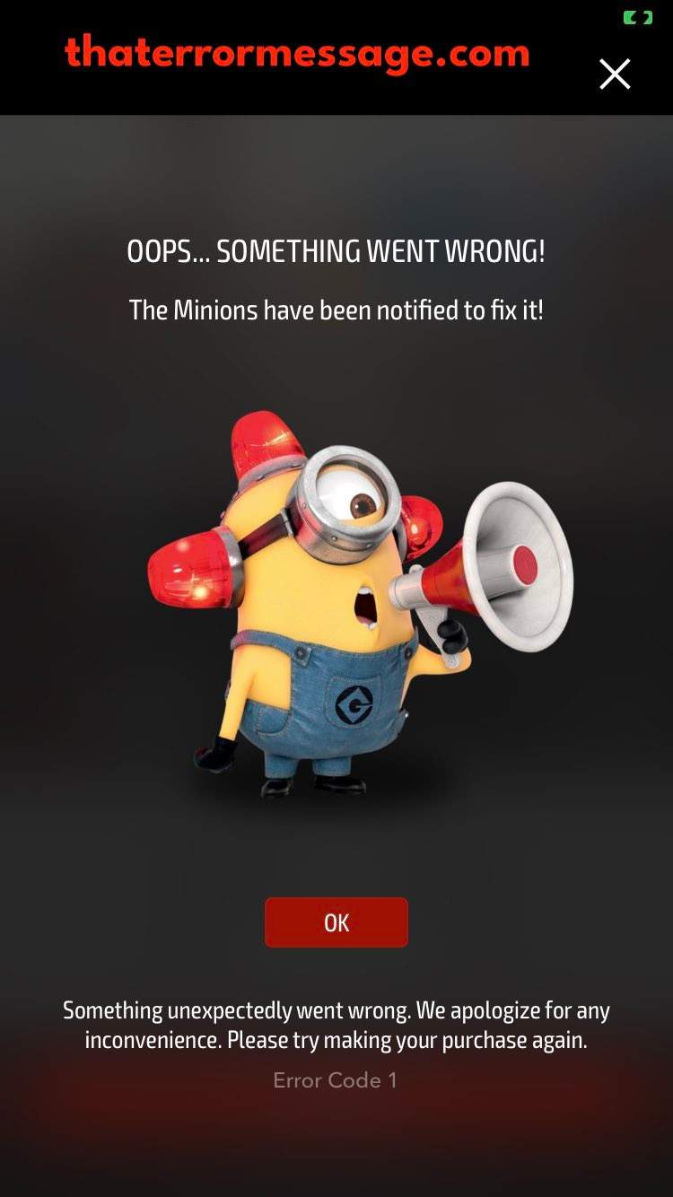 Something Went Wrong Error Code 1 Cineworld