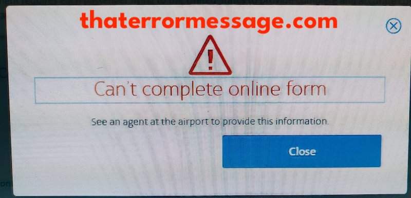 Cant Complete Online Form American Airlines