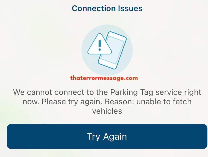Cannot Connect To Parking Tag Service Right Now