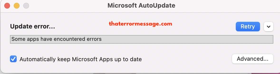 Some Apps Have Encountered Errors Microsoft Auto Update