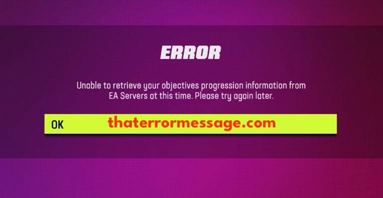 Unable To Retrieve Your Objections Progression Information Ea Servers