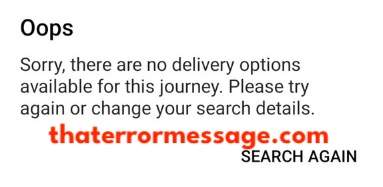There Are No Delivery Options Available For This Journey Scotrail