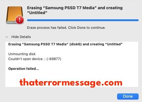 Couldnt Open Device 69877 Macos Disk Utlity