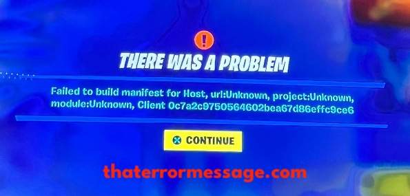 Failed To Build Manifest For Host Fortnite