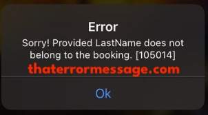 Provided Lastname Does Not Belong To Booking 105014 Easyjet