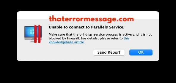Unable To Connect To Parallels Service