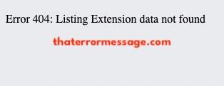 Listing Extensions Data Not Found Facebook