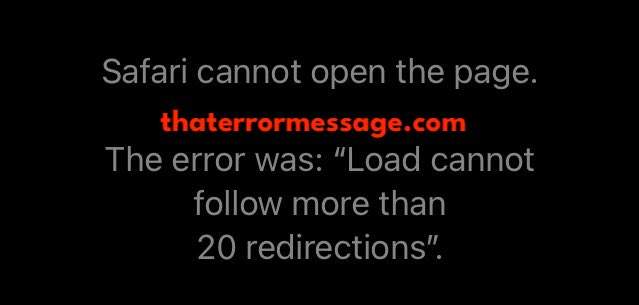 Load Cannot Follow More Than 20 Redirections Safari