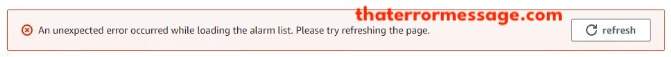 Unexpected Error Occurred While Loading The Alarm List Amazon Web Services