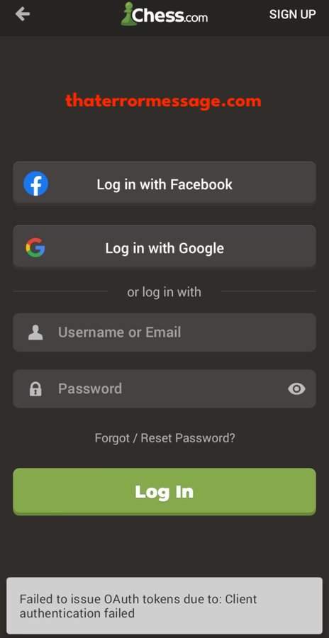 Failed To Issue Oath Tokens Chess Dot Com