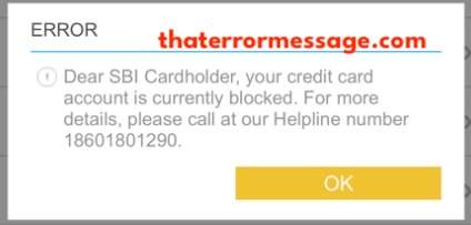 Dear Sbi Card Holder Your Credit Card Is Currently Blocked