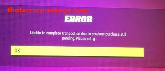 Unable To Complete Transaction Due To Previous Ea Sports
