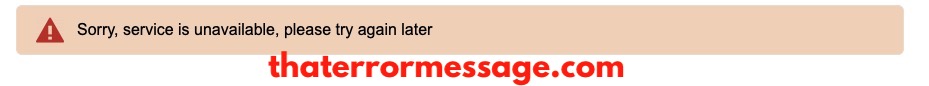 Sorry Service Is Unavailable Simplex