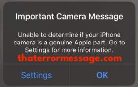 Unable To Determine If Your Iphone Camera Is A Genuine Apple Part Ios