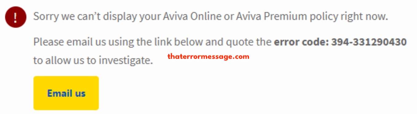 We Cant Display Your Aviva Online Premium Policy Right Now
