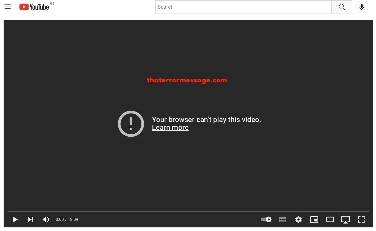 Your Browser Cant Play This Video Youtube