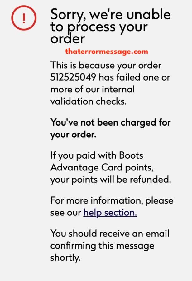 Unable To Process Your Order Boots Uk