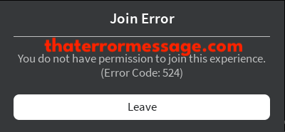 Do Not Have Permission 524 Roblox