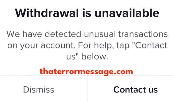 Withdrawl Is Unavailable Tiktok