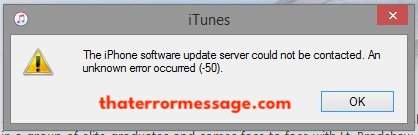 Iphone Software Update Server Could Not Be Contacted 50 Itunes