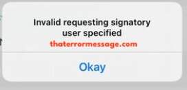 Invalid Requesting Signatory User Specified Kuda