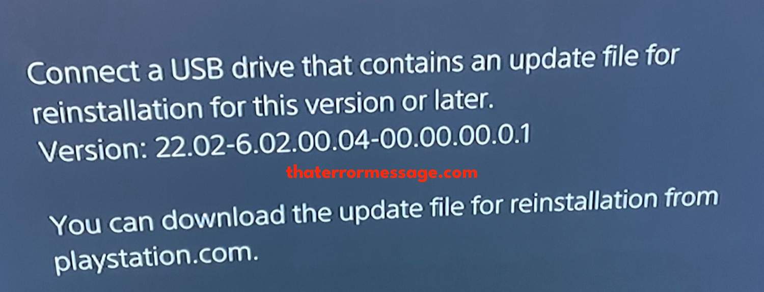 Connect A Usb Drive That Contains An Update File For Reinstallation For This Version Or Late Playstation