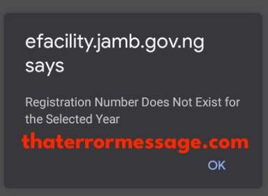 Registration Number Does Not Exist For The Selected User Jamb Gov Ng