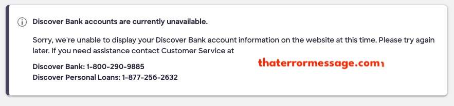 Discover Bank Accounts Are Currently Unavailable