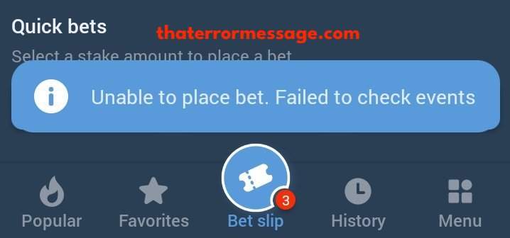Unable To Place Bet 1xbet