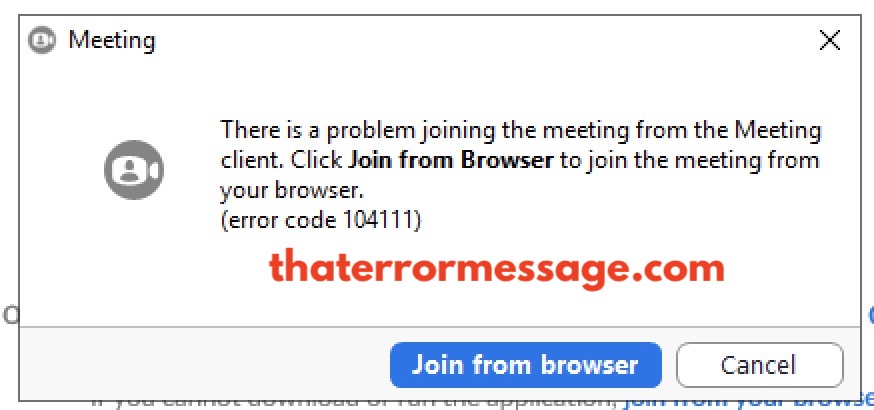 Accession Meeting Error Code 104111
